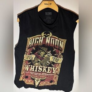 Black Graphic Men's muscle cut off T-shirt  Shirt size large